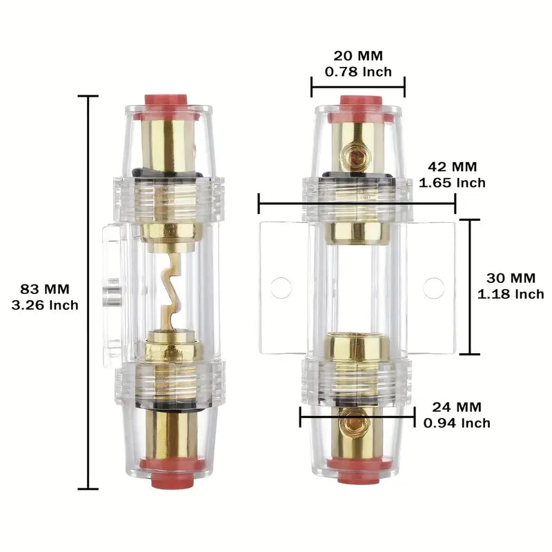 4-8 Gauge AWG Heavy-Duty In-Line AGU Fuse Holder